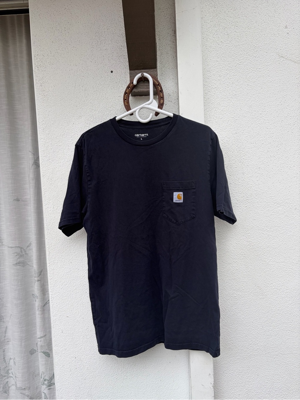 Men's Black Carhartt Work In Progress Workwear Pocket T-Shirt (Large)